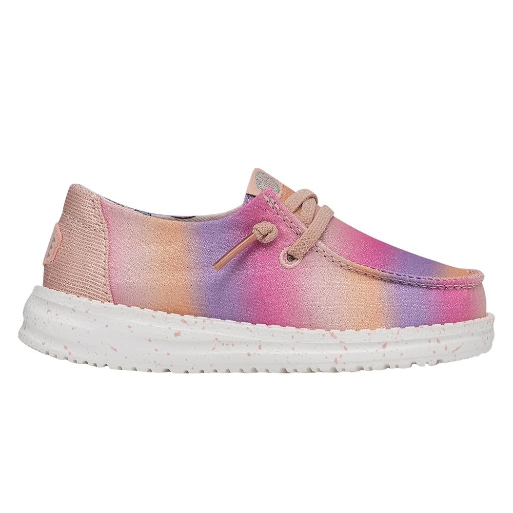 Hey Dude Wendy Sparkle Star TD 8 Girls Pink Multi Slip On Loafers - Picture 2 of 10